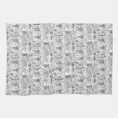 Serviette avec dessins en trait carrelé (Horizontal)