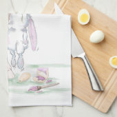 Serviette avec image de Pâques, cheval et lapin de (Quart Plié)