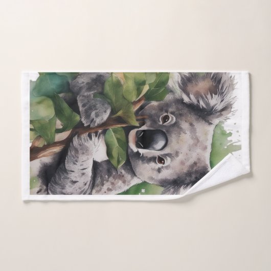 Serviette avec Koala sur arbre (Serviette à main)