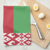 Serviette avec le drapeau patriotique biélorusse (Quart Plié)