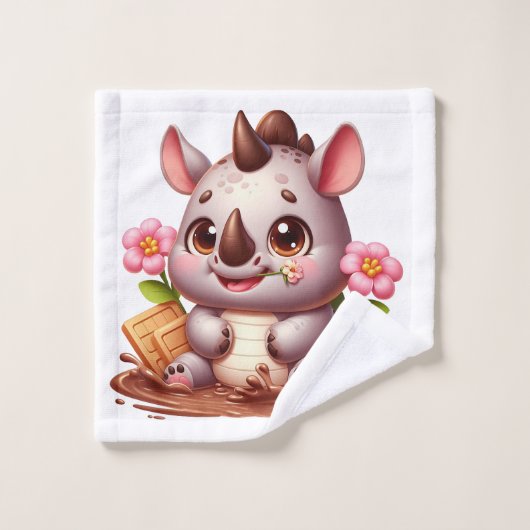 Serviette avec licorne de rhinocéros (Gant de toilette)