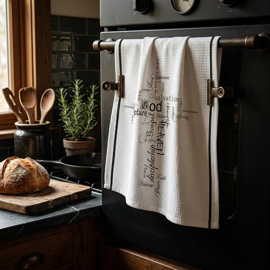 serviette avec mots chrétiens