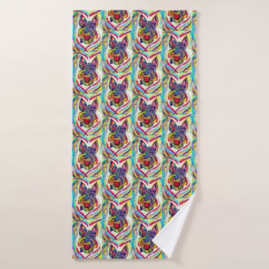 Serviette bain Schnauzer Love (Serviette de bain)