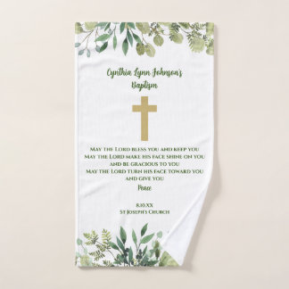 Serviette Baptême personnalisée avec Verse Bible