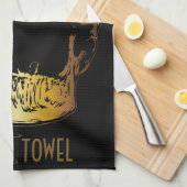 Serviette Bar Martini Crâne doré en verre (Quart Plié)