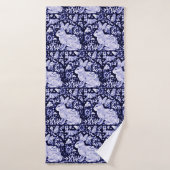 Serviette Batrh Bleu et Blanc Rabbit Bird Dedham N (Serviette de bain)