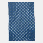 Serviette blanche bleue de tissu de cuisine de (Vertical)