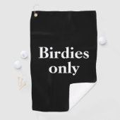 Serviette blanche de golf de noir drôle de birdies (En situation)