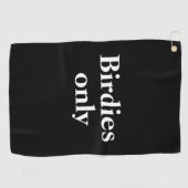 Serviette blanche de golf de noir drôle de birdies (Horizontal)