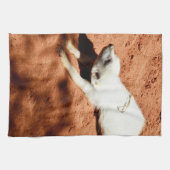 Serviette Blanche Meerkat Étirement (Horizontal)