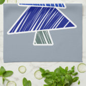 Serviette bleu Sketchy Christmas Tree (Plié)