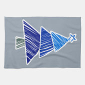 Serviette bleu Sketchy Christmas Tree (Horizontal)