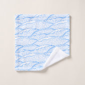Serviette bleue avec motif à vagues illustratif (Gant de toilette)