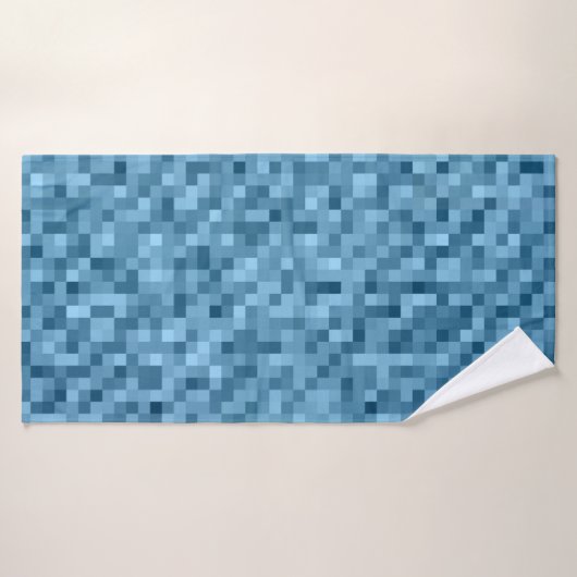 Serviette bleue de Bath de pixel (Serviette de bain)