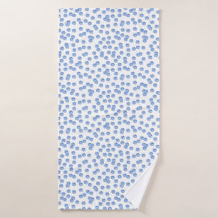 Serviette bleue de Bath de pois