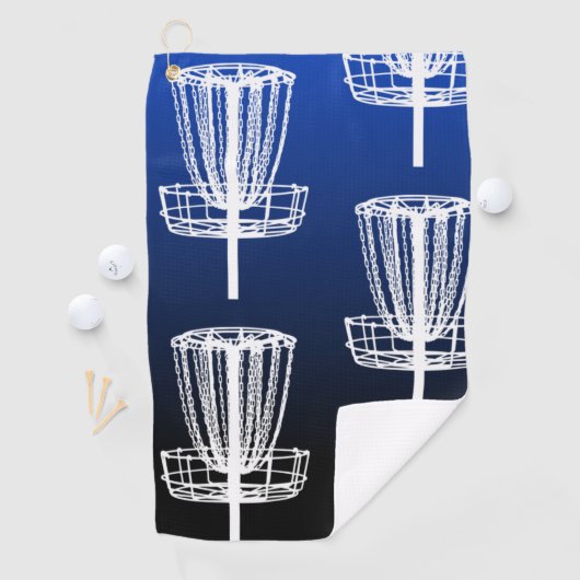 Serviette bleue de golf de disque de panier (En situation)