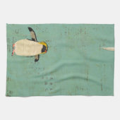 Serviette bleue de lagune de pingouin (Horizontal)