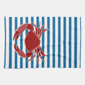 Serviette bleue et blanche de crabe rouge de (Horizontal)