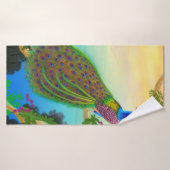 Serviette bleue exotique de Bath de paon (Serviette de bain)