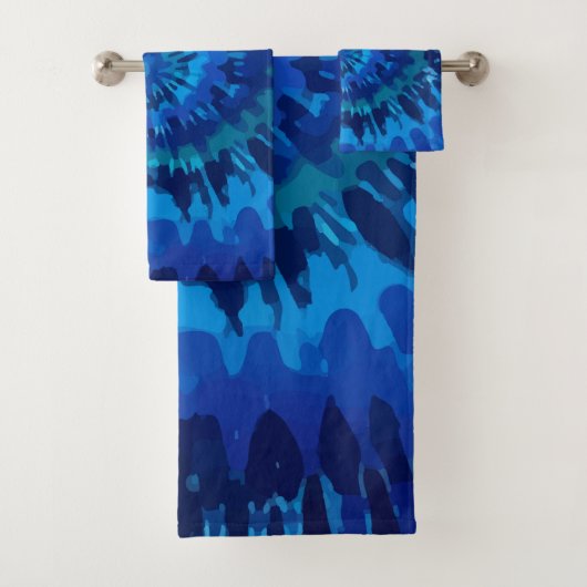 Serviette Bleue Tye-Dye (En situation)