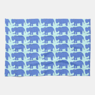 Serviette Blue Baby Elephants