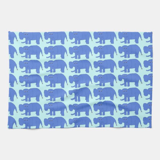 Serviette Blue Baby Elephants (Horizontal)