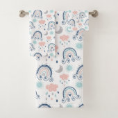 Serviette Cadeau Arc-en-Ciel Navy Rose Boho pour E (En situation)