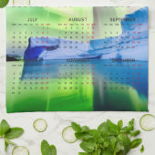 Serviette Calendrier - Aurora Borealis sur l'eau (Plié)