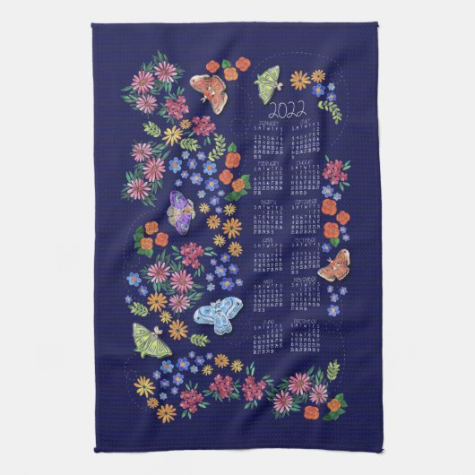 Serviette Calendrier du jardin de minuit (Vertical)