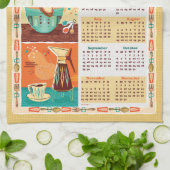 Serviette Calendrier moderne de cuisine du milieu  (Plié)