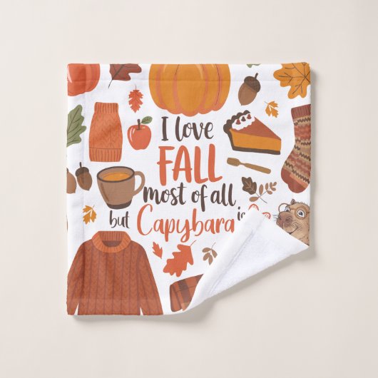 Serviette Capybara Automne vintage (Gant de toilette)