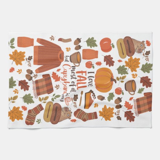 Serviette Capybara Automne vintage (Horizontal)