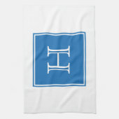Serviette Carré bleu Monogram (Vertical)