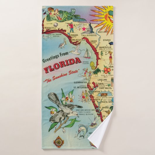 Serviette Carte Floride (Serviette de bain)