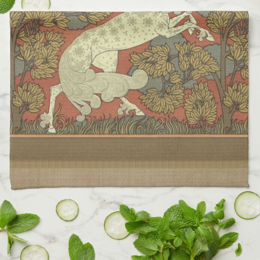 Serviette Cheval Art Nouveau (Plié)