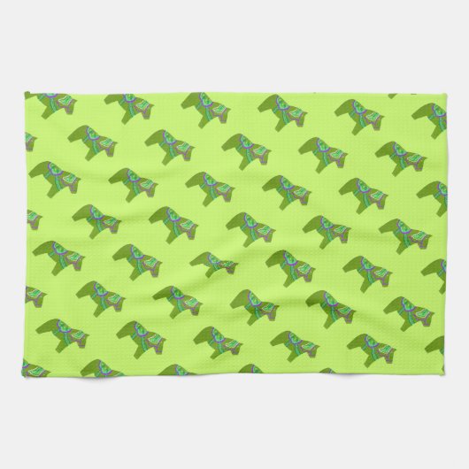 Serviette Cheval Dala Vert (Horizontal)