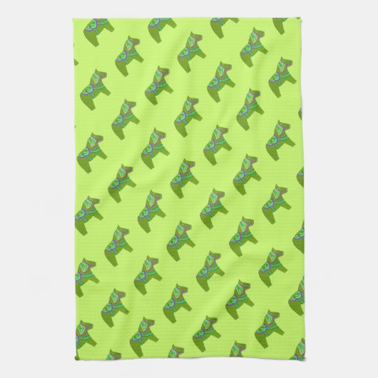 Serviette Cheval Dala Vert (Vertical)