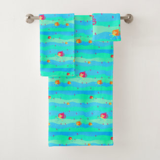 Serviette Chibi Mermaids & Seahorses
