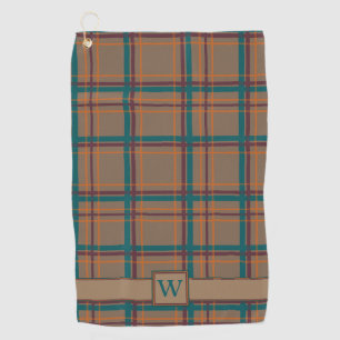 Serviette chic de golf de plaid d'automne
