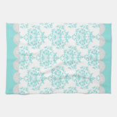 Serviette Chic Turquoise & Blanche Damask (Horizontal)