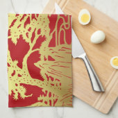 Serviette chinoise de #Tea de serviette de cuisine (Quart Plié)