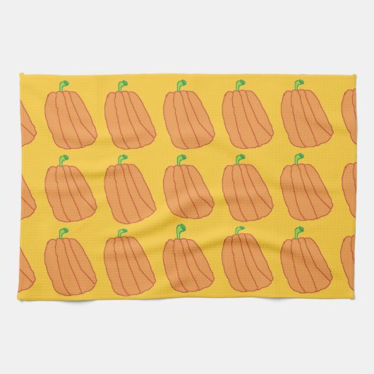 Serviette Citrouille de dessin (Horizontal)