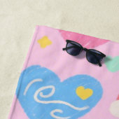 Serviette Coeur & Doodles - Style Kidcore Pastel (En situation)