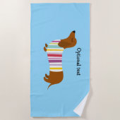 Serviette colorée de plage de Dachshund (Devant)