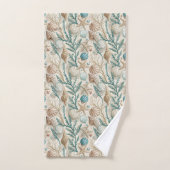 Serviette Côtière Douce Ivoire et Accent Océan Ble (Serviette à main)