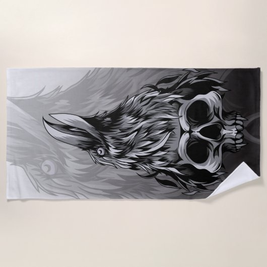 Serviette Crâne et Crow Beach (Devant)