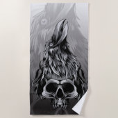 Serviette Crâne et Crow Beach (Devant)