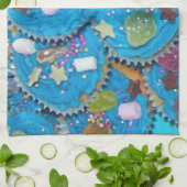 Serviette cuisine Blue Cupcakes (Plié)