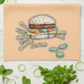 SERVIETTE CUISINE BURGER et FRIRES (Plié)