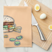 SERVIETTE CUISINE BURGER et FRIRES (Quart Plié)